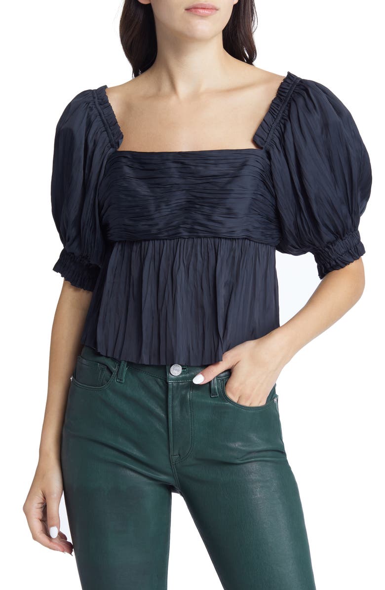 FRAME Puff Sleeve Empire Waist Blouse, Main, color, 