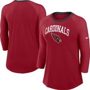 Nike Women's Nike Cardinal Arizona Cardinals Raglan 3/4 Sleeve T-Shirt
