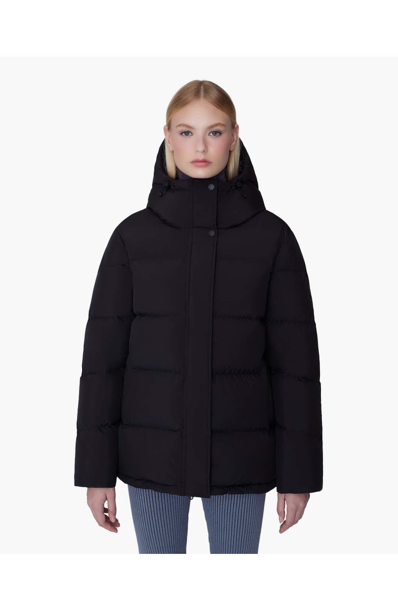 Quartz Co. PAIGE | Hooded Down Winter Jacket, Alternate, color, Black