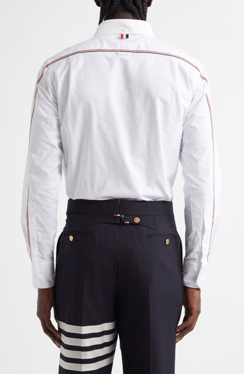 Thom Browne Straight Fit Cotton Oxford Button-Down Shirt, Alternate, color, 