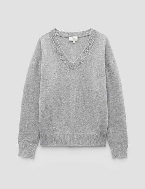 Hush Scarlett Cashmere V Neck Sweater In Gray