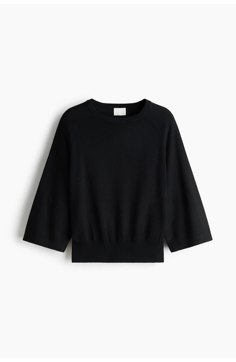 H&M Fine-knit Top, Main, color, Black
