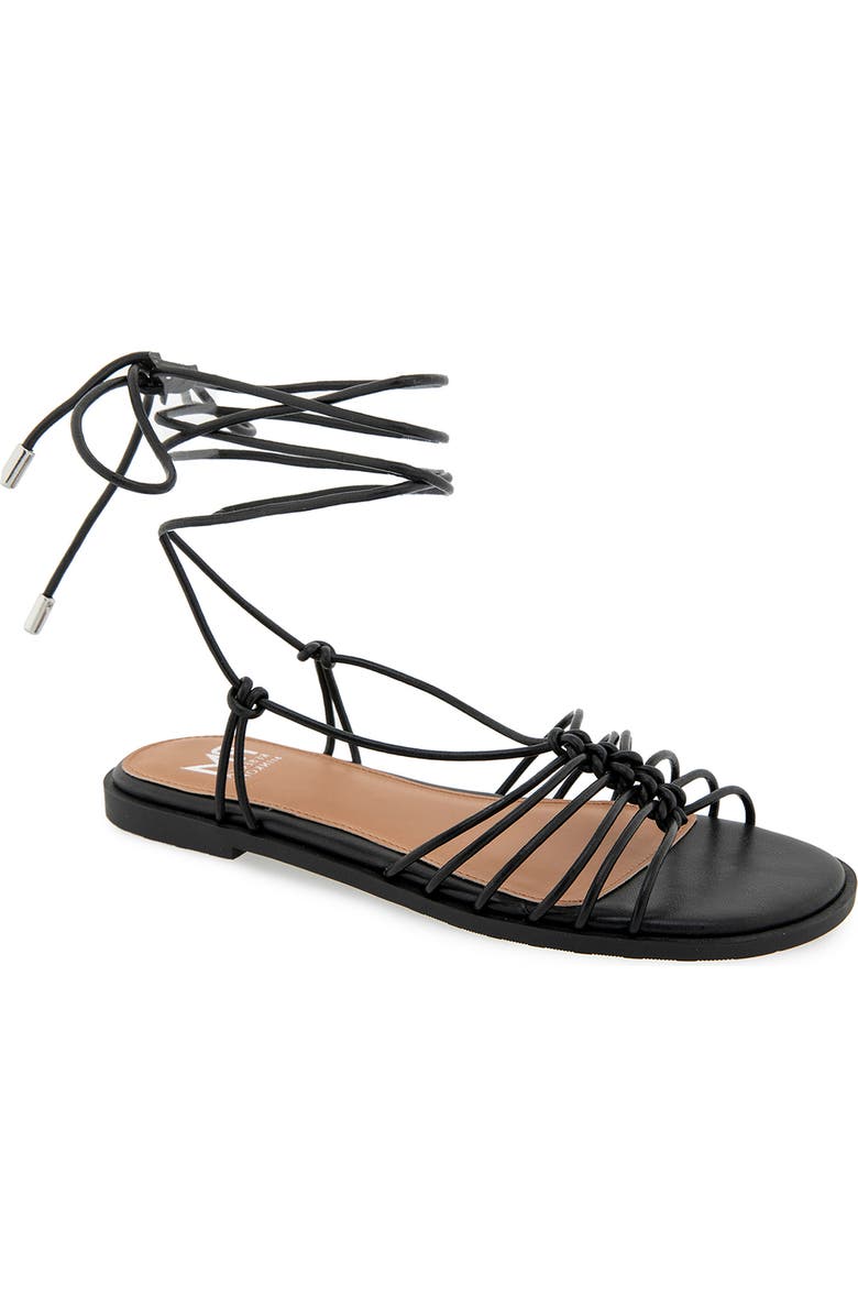 Rebecca Minkoff Caroline Ankle Wrap Sandal, Main, color, Black