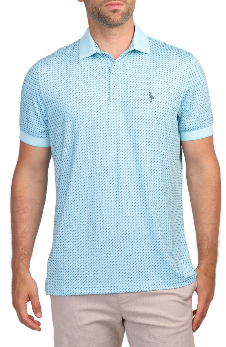 TailorByrd Golf Tee Print Performance Polo, Main, color, Seafoam