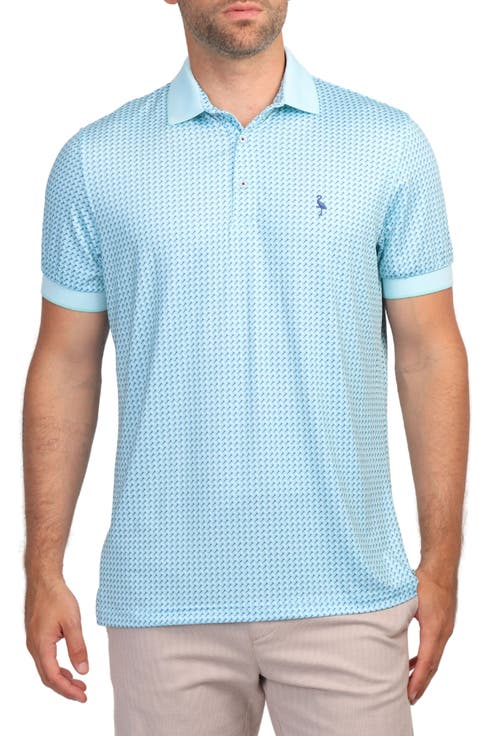 Golf Tee Print Performance Polo