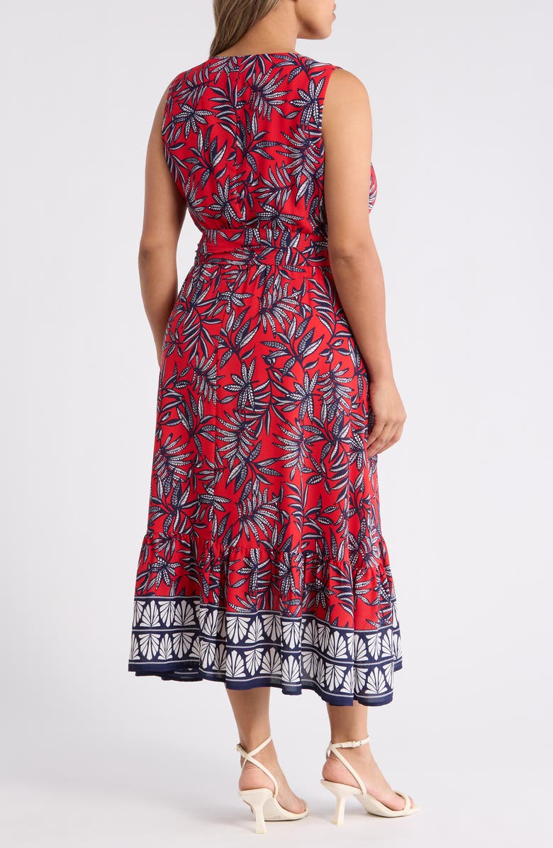 Jones New York Leaf Print Sleeveless Maxi Dress, Alternate, color, Rogue Multi