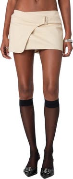 EDIKTED Belted Wrap Miniskirt