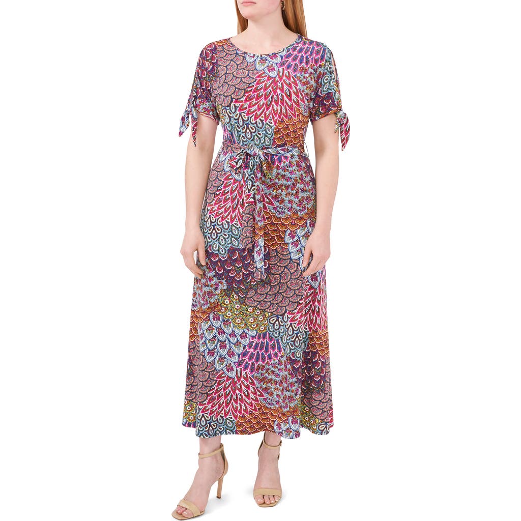 Chaus Split Sleeve Midi Dress In Multi