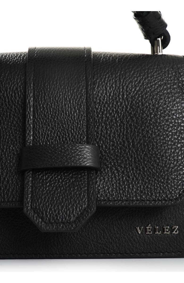 Velez Garniel Hands-Free Leather Bag with Woven Handle, Alternate, color, Black