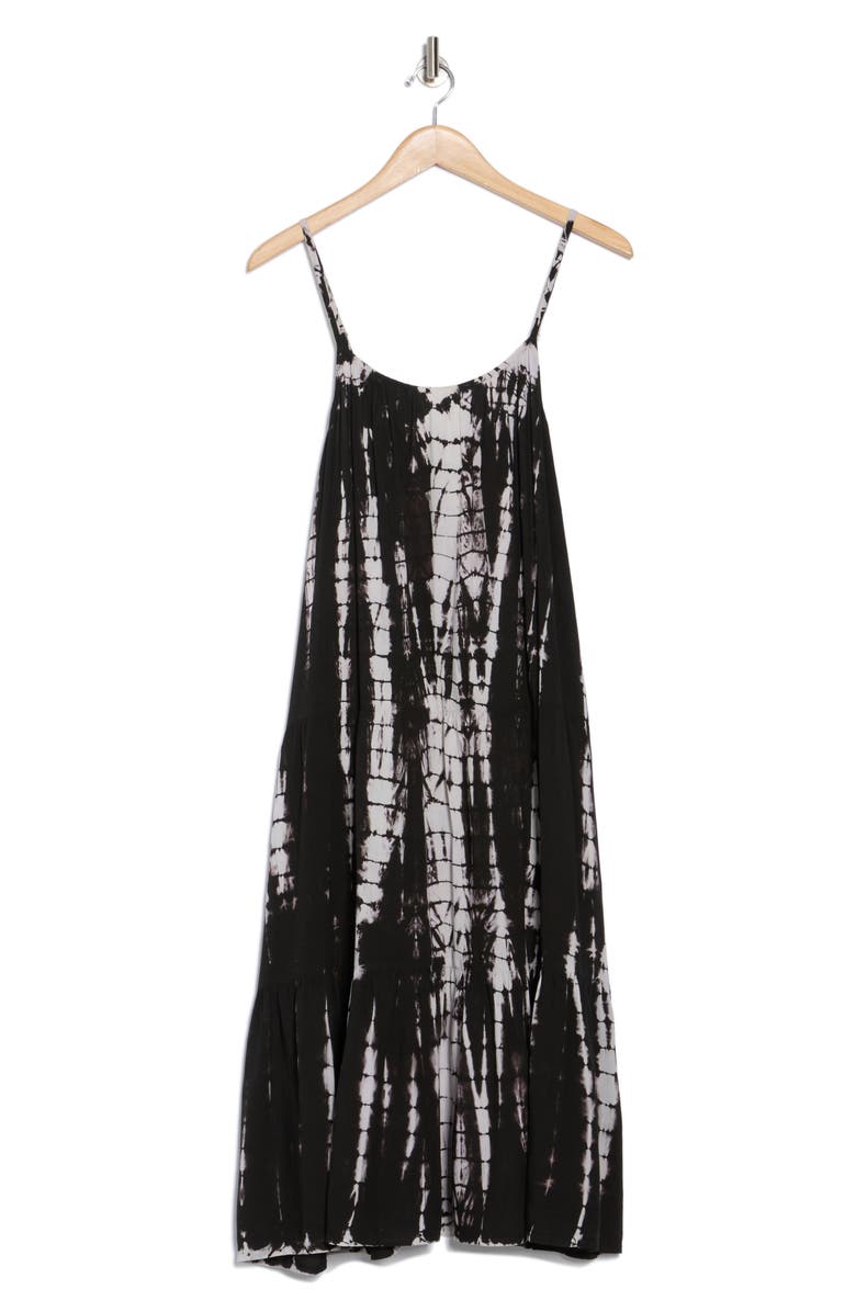 BOHO ME Tie Dye Midi Dress, Alternate, color, Black Skin