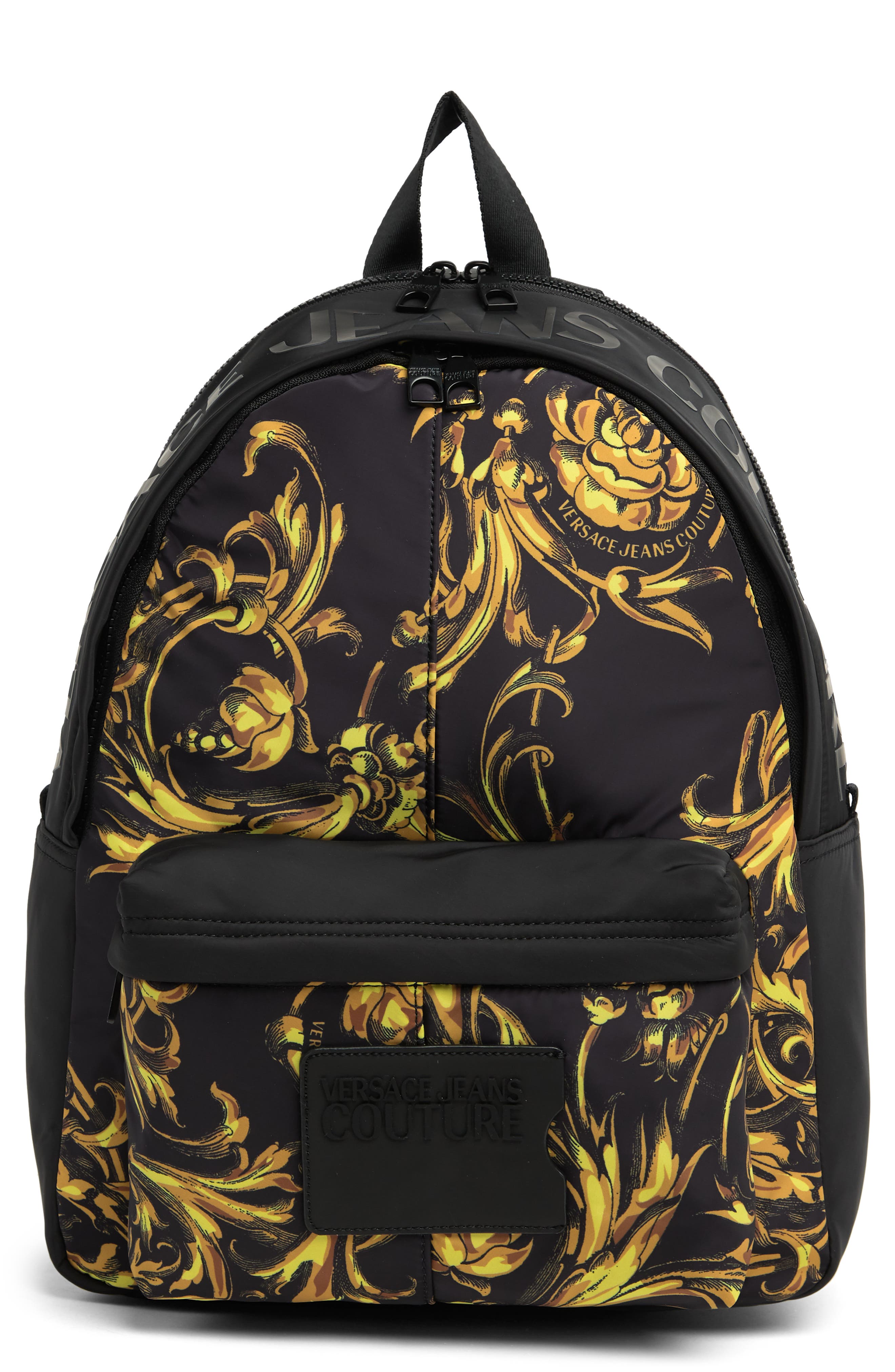 Versace Jeans Logo Print Backpack, Main, color, 