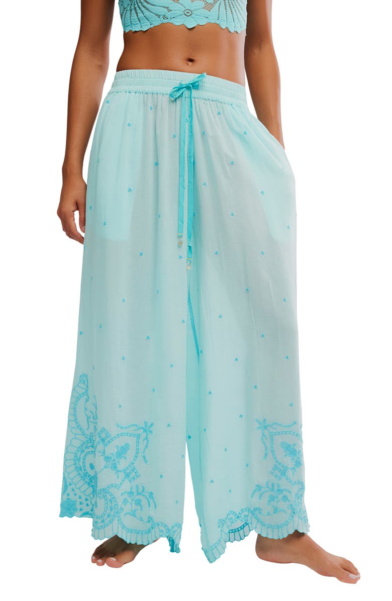Free People Wishful Thinking Pajama Pants, Main, color, Waterspout