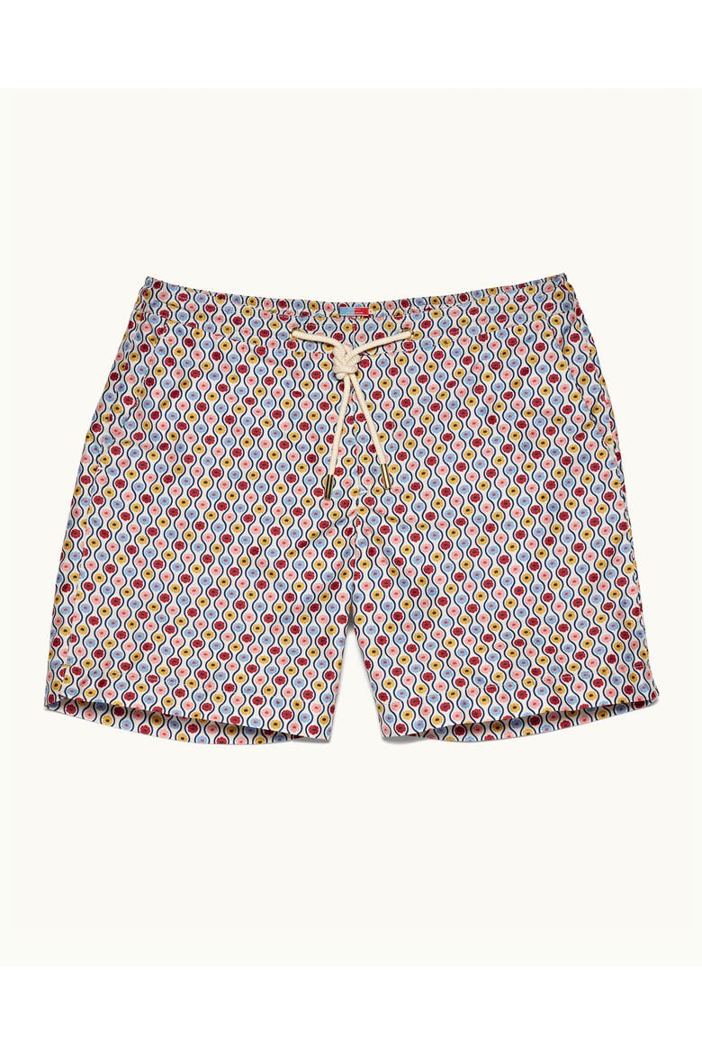 Bulldog Drawcord Mid Length Swim Shorts, Main, color, WHITE SAND