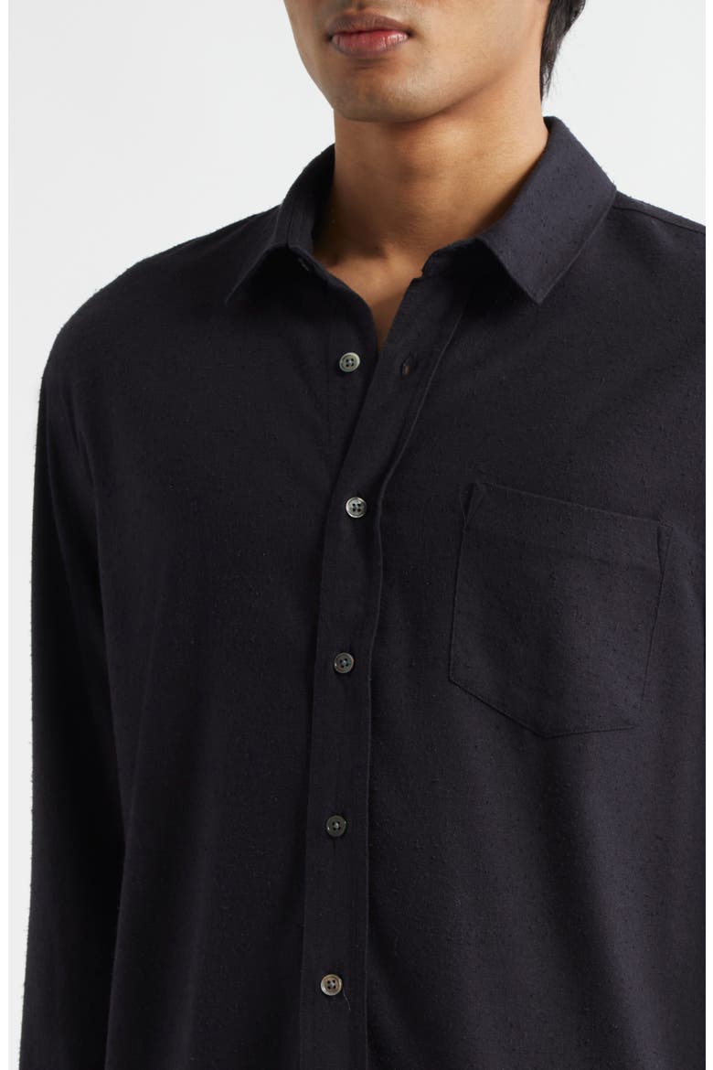 Classic Silk Button-Up Shirt, Alternate, color, BLACK SILK