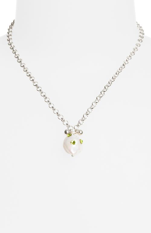 Justine Clenquet Joan Freshwater Pearl & Crystal Pendant Necklace