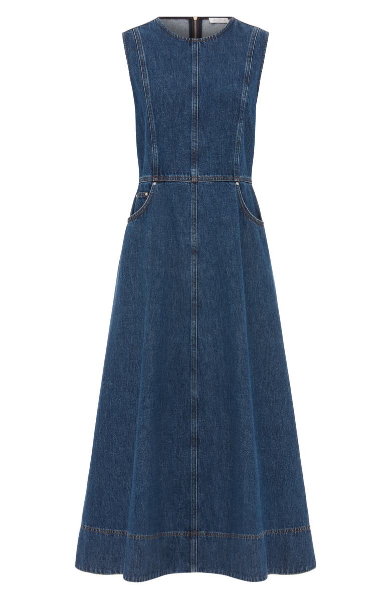ALIGNE Waterlily Sleeveless Organic Cotton Denim Dress, Alternate, color, Mid Blue