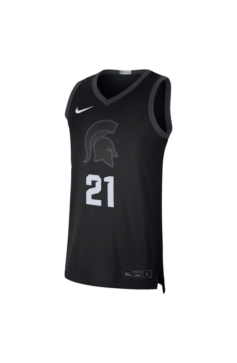 Nike Men's Nike #21 Black Michigan State Spartans Limited Basketball Jersey, Alternate, color,
