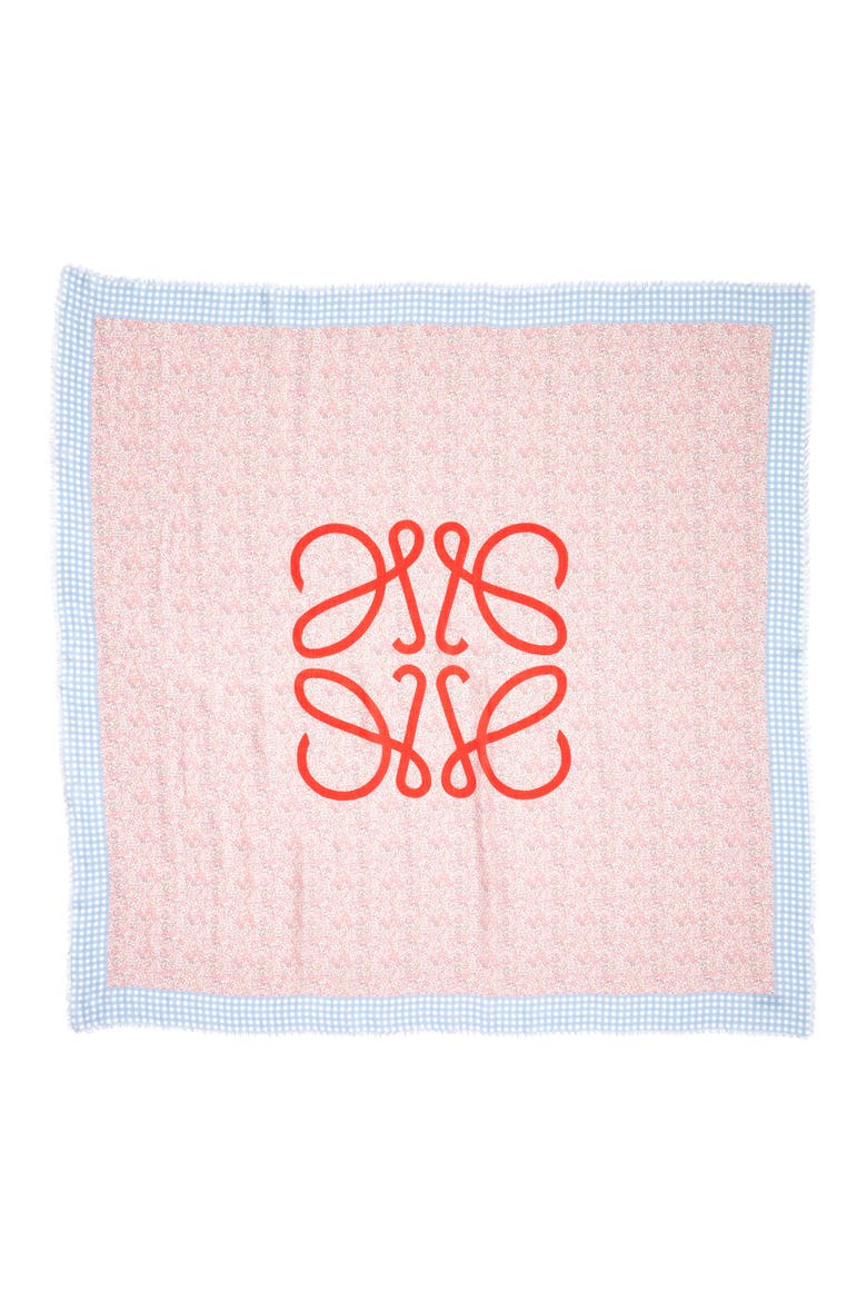 Liberty Gingham Scarf, Alternate, color, PINK/ BLUE