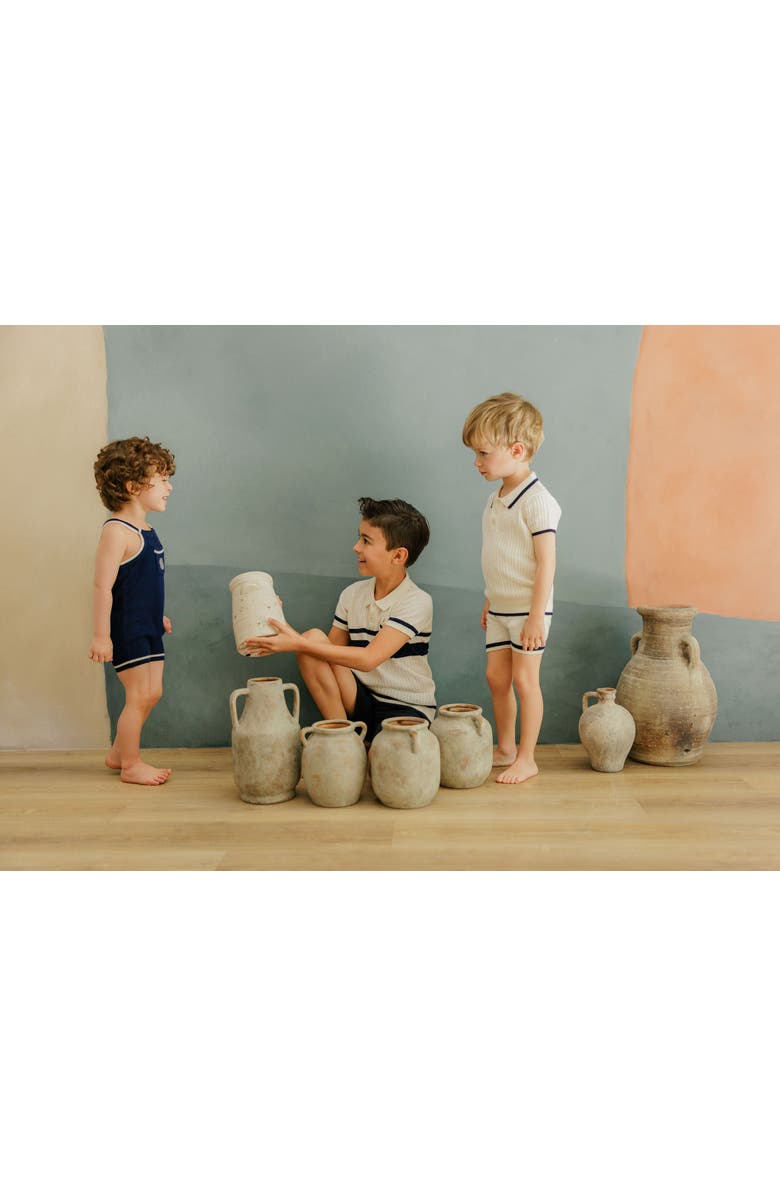 Ely's & Co. Looms Storybook Collection - Boys Mesh Knit Romper, Alternate, color, Blue