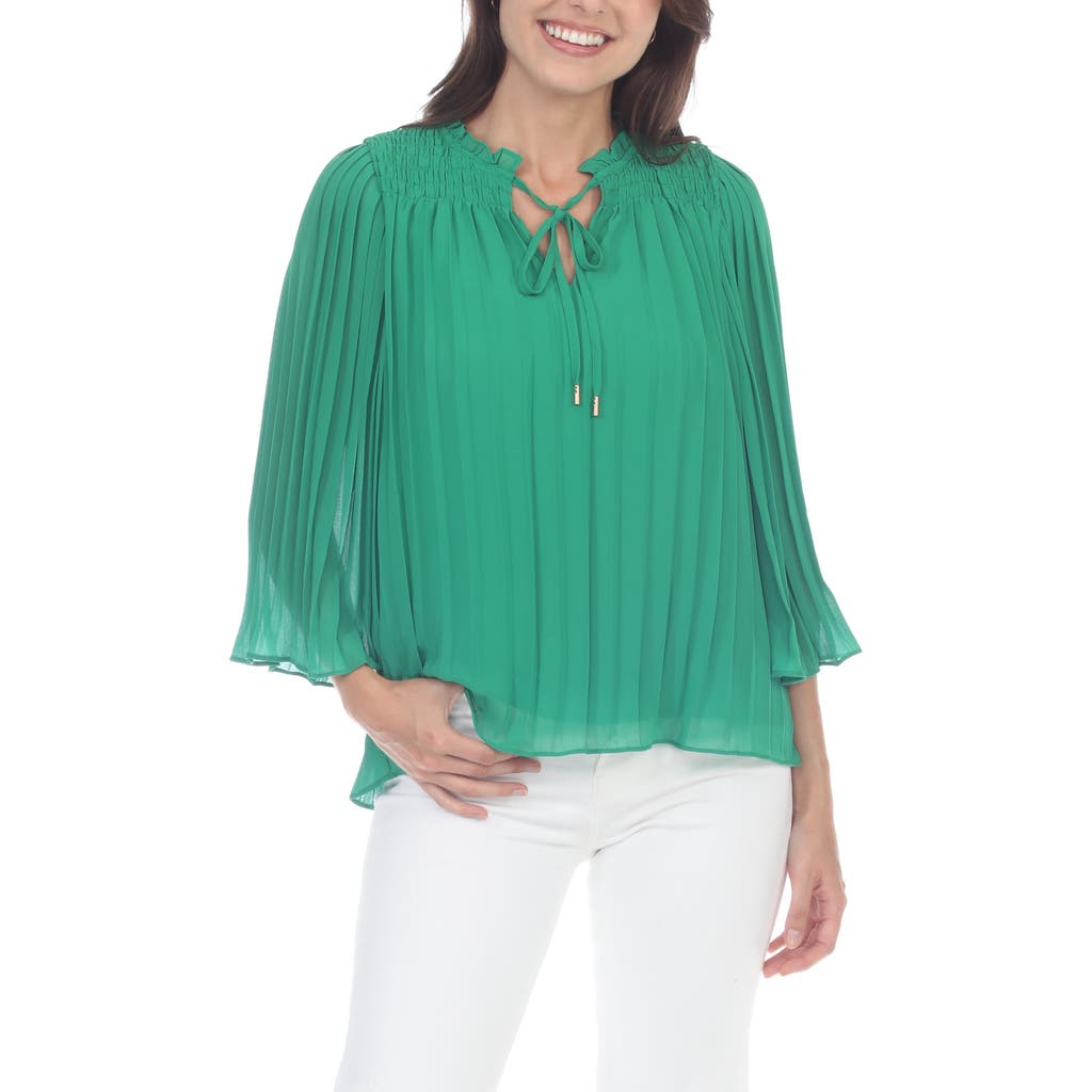 Shop Rain And Rose Pleated Top In Green