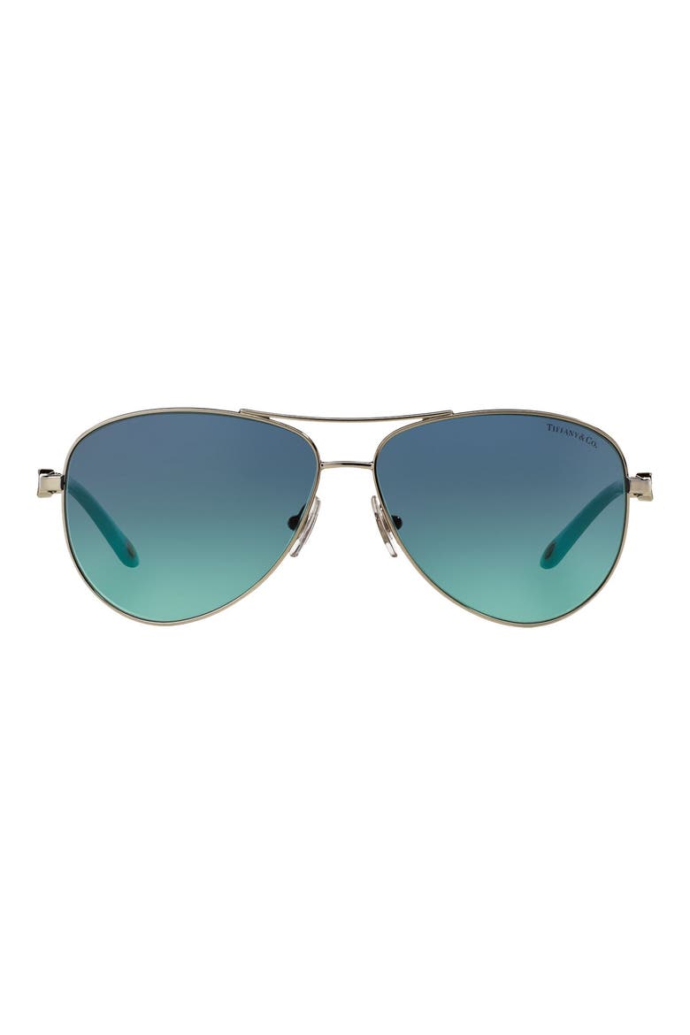 58mm Aviator Sunglasses, Main, color, SILVER/ BLUE GRADIENT