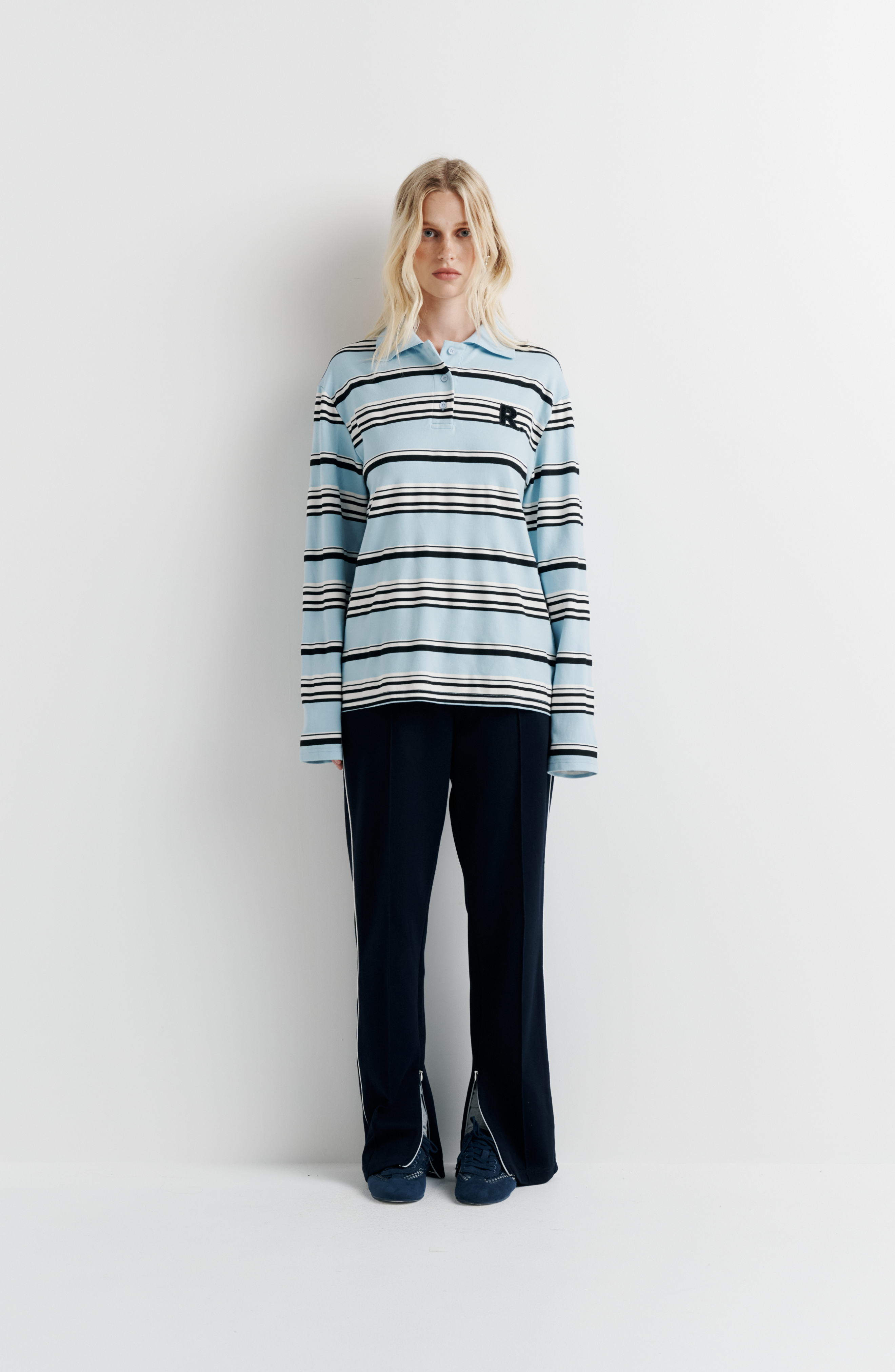 Romy Varsity Polo In Blue