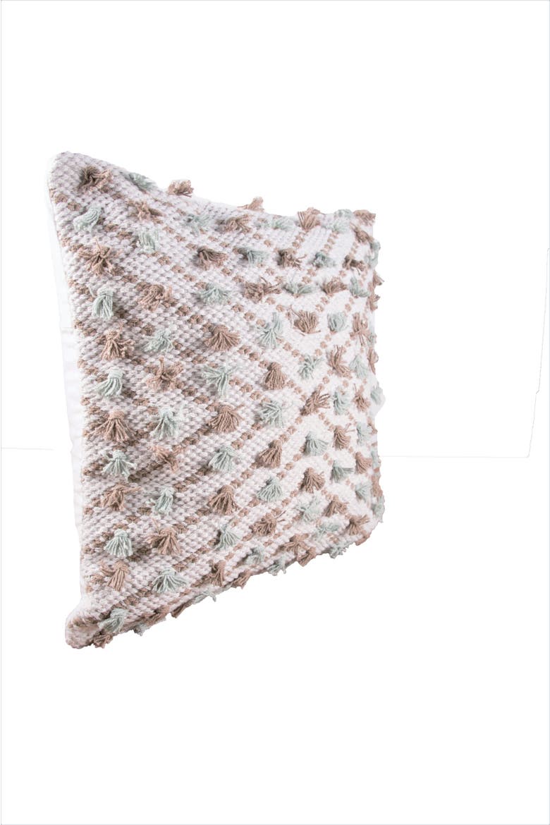 Diagonal Tuft Throw Pillow, Alternate, color, Green