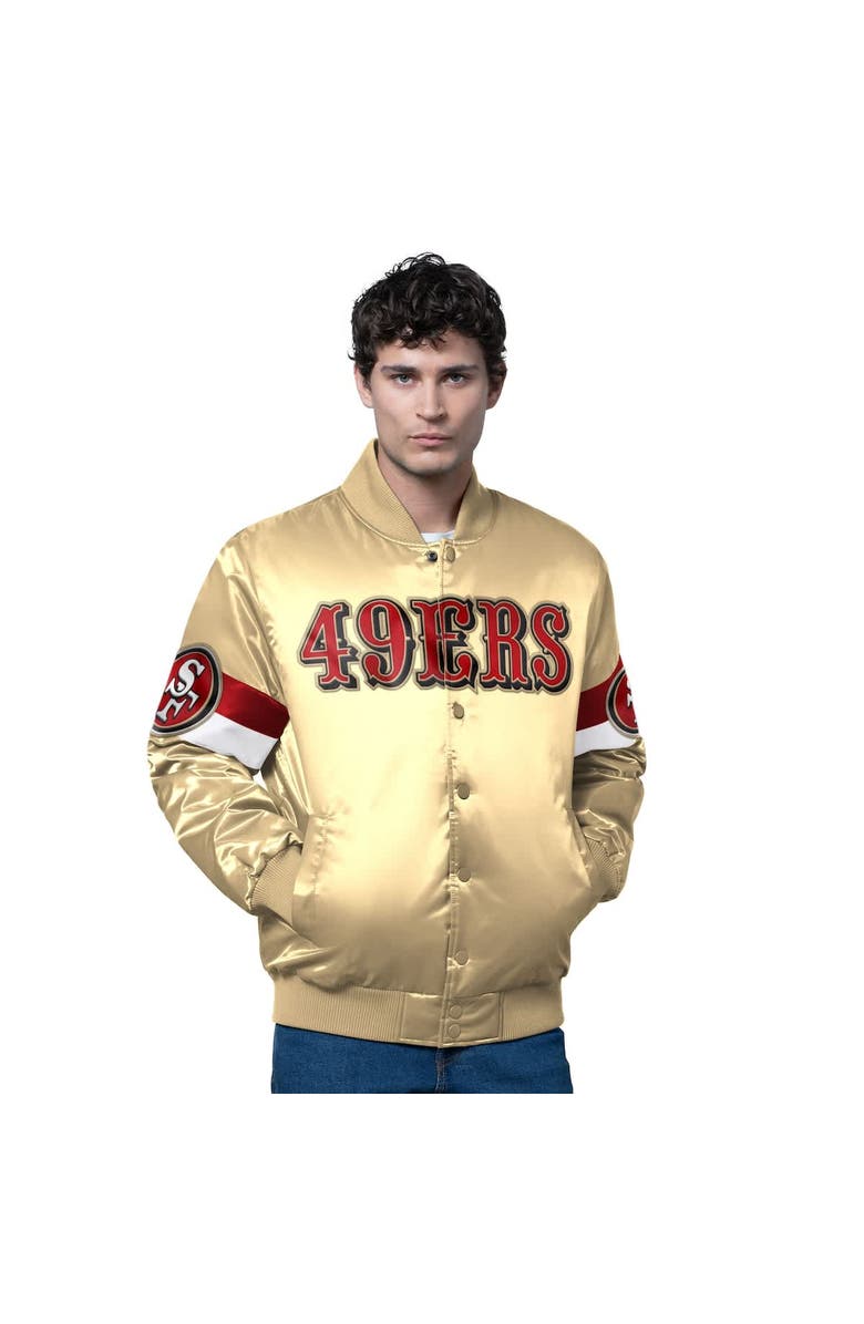STARTER Men's Starter Gold San Francisco 49ers Triple Option Full-Snap Varsity Jacket, Main, color, Gold