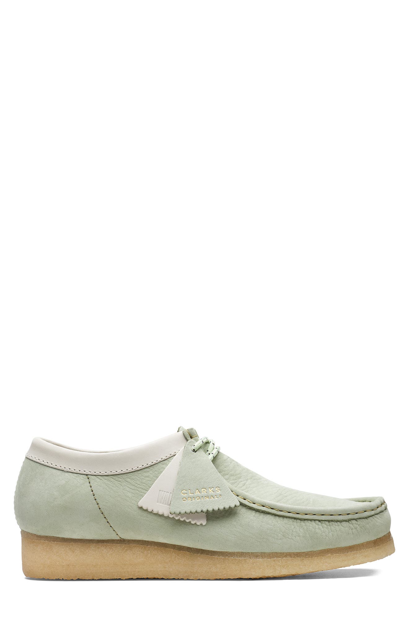 Wallabee Moc Toe Derby, Alternate, color, PALE GREEN