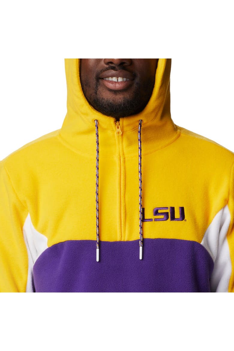 Men's Columbia Purple LSU Tigers Lodge Quarter-Zip Hoodie, Alternate, color, Purple