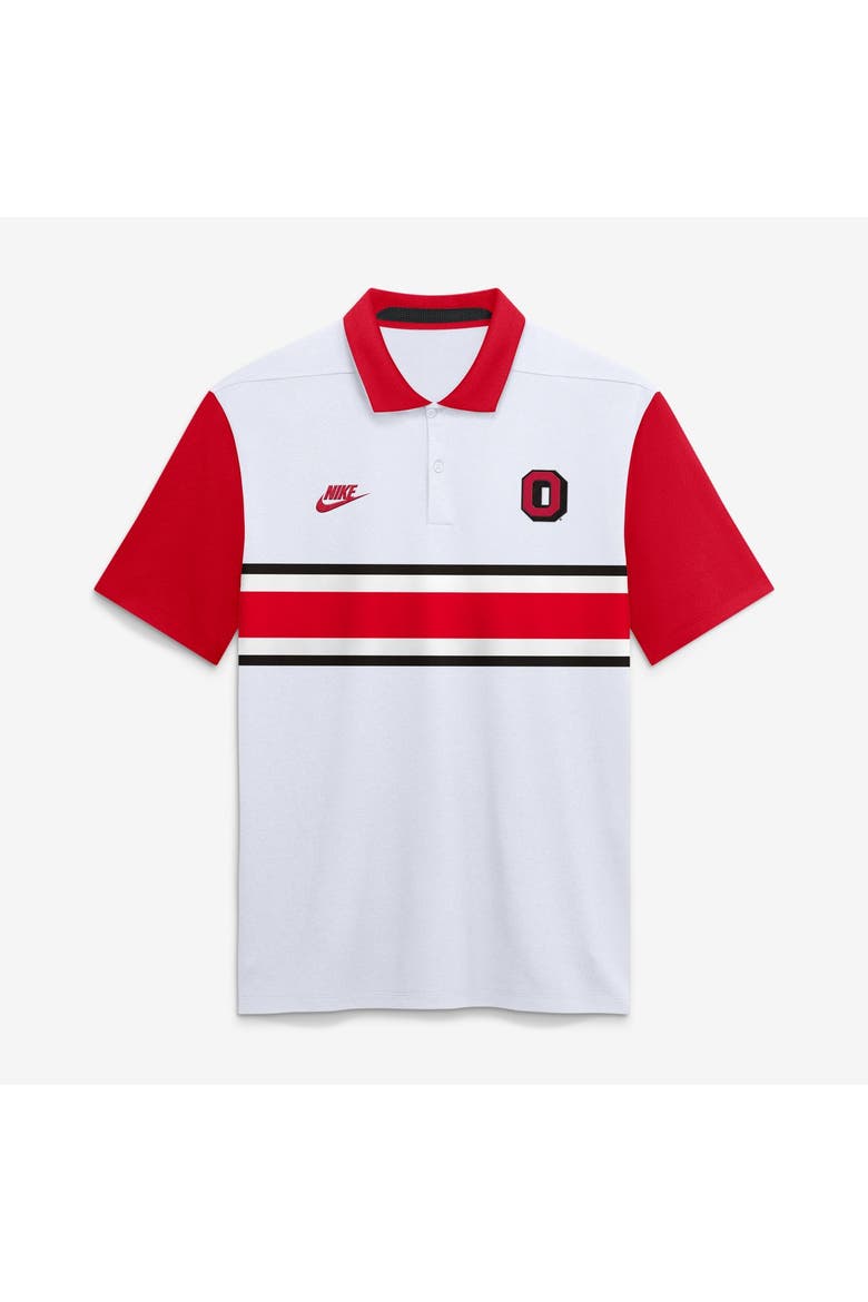 Men's Nike White Ohio State Buckeyes Legacy Vapor Logo Dri-FIT Polo, Main, color, White