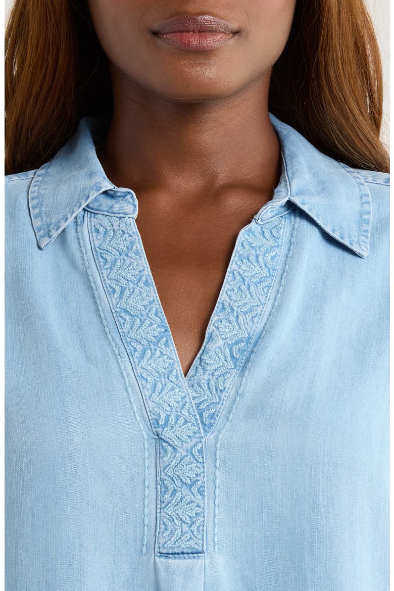 Chambray O'lei Popover Shirt, Alternate, color, LIGHT INDIGO WASH