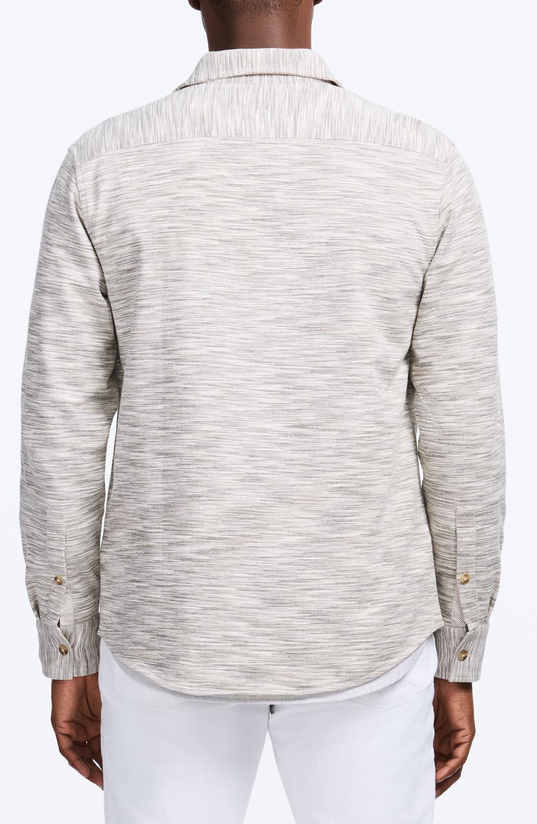 Robert Graham Storrs Space Dye Knit Cotton Blend Button-Up Shirt, Alternate, color, Light Grey