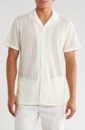 T.R. PREMIUM Textured Stripe Button-Up Shirt