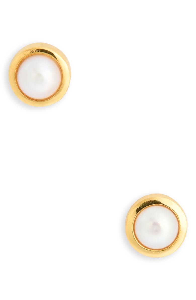 Dean Davidson Signature Genuine Freshwater Pearl Stud Earrings, Main, color, Yellow Gold/ Pearl