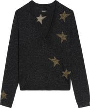 Zadig & Voltaire Rivy Stars Metallic Wool Blend Sweater