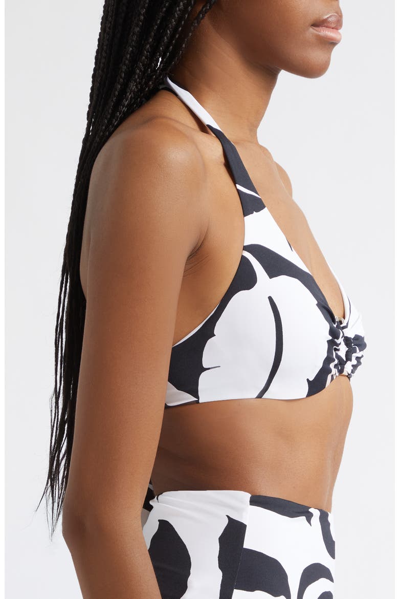Avena Beachwear Print Halter Bikini Top, Alternate, color, WHITE