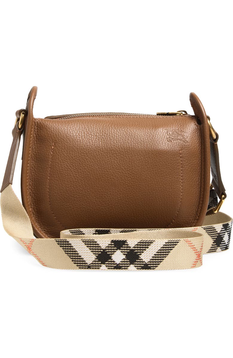 Burberry Mini B Clip Messenger Bag, Alternate, color, Hazel