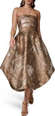 Donna Karan New York Metallic Jacquard Strapless Gown