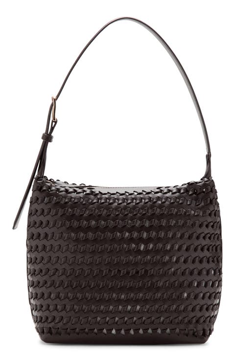 Braided Faux Leather Shoulder Bag