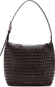 MANGO Braided Faux Leather Shoulder Bag