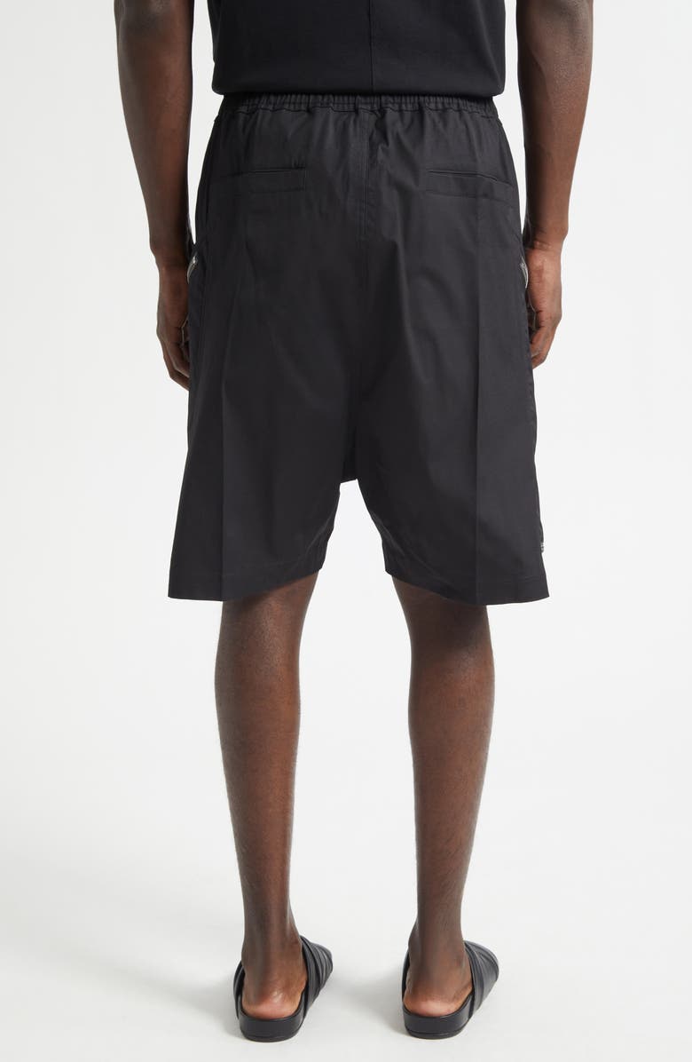 Rick Owens Heizer Bela Stretch Poplin Zip Shorts, Alternate, color, Black