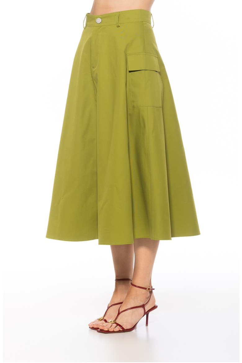 Avery Cargo Midi Skirt, Alternate, color, SAGE