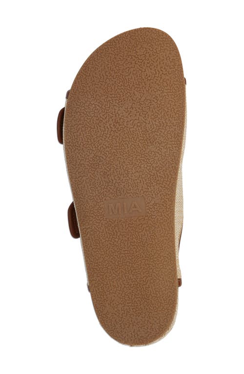 Mia Women's Gazell Double Buckle Slip-on Slide Sandals In Natural/brown