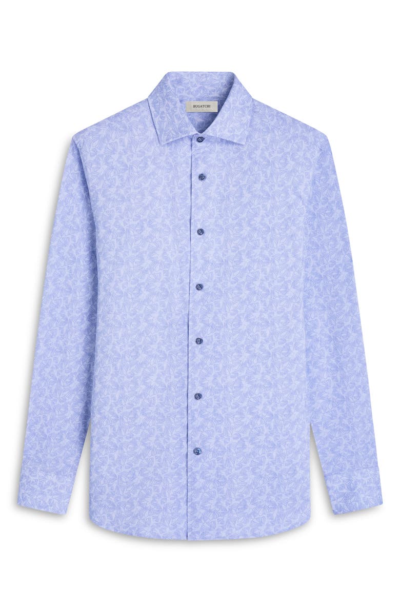 Bugatchi Devon OoohCotton<sup>®</sup> Floral Button-Up Shirt, Alternate, color, Air Blue