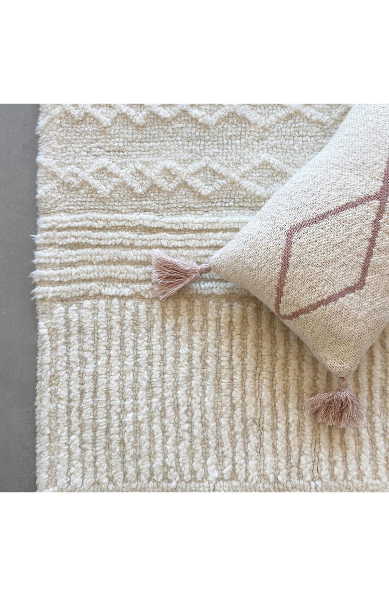 Lorena Canals Knitted cushion Little Oasis, Alternate, color, Natural, Pale Pink