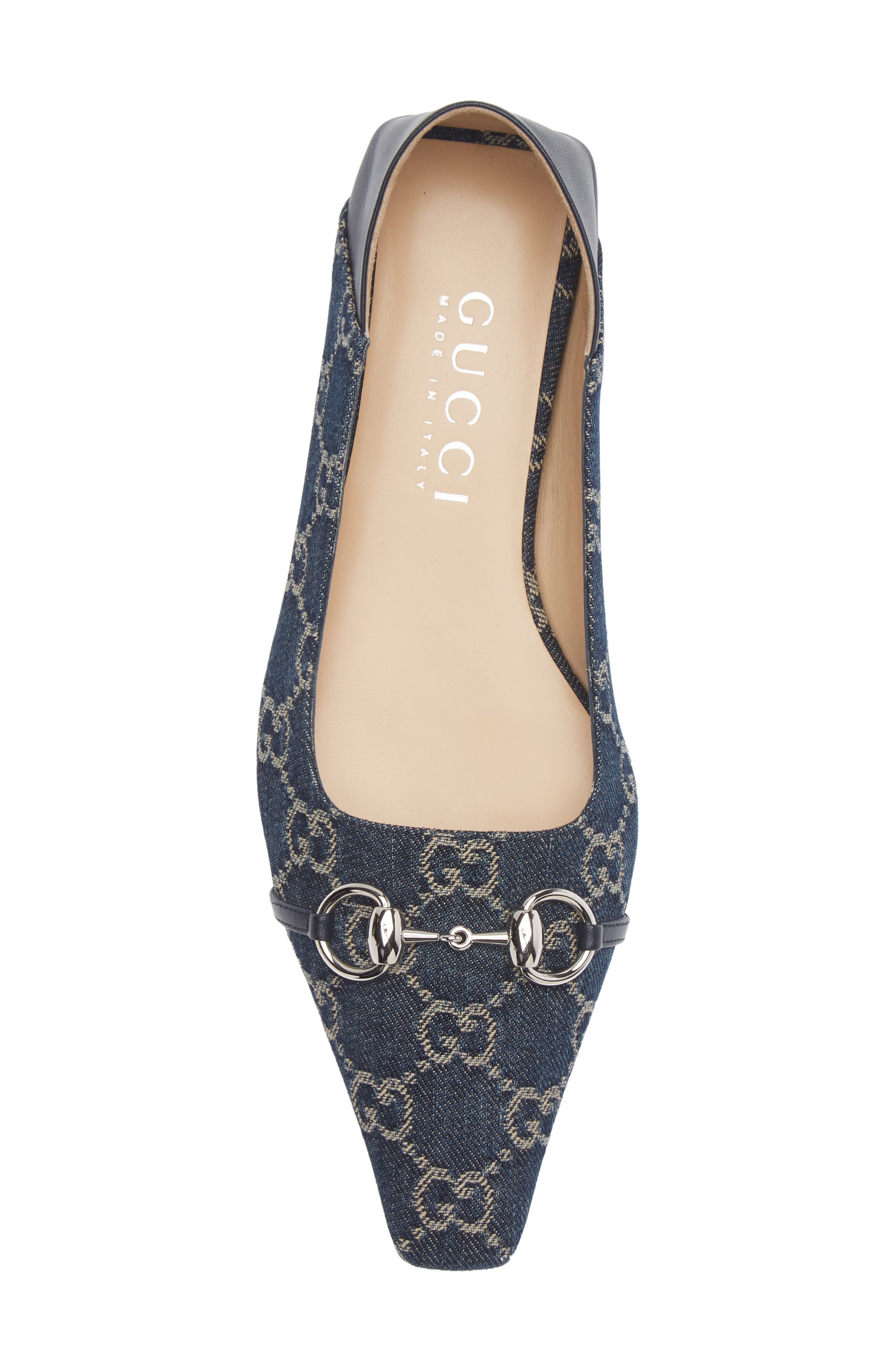 Vittoria Horsebit GG Canvas Convertible Flat, Alternate, color, 4741 DENIM