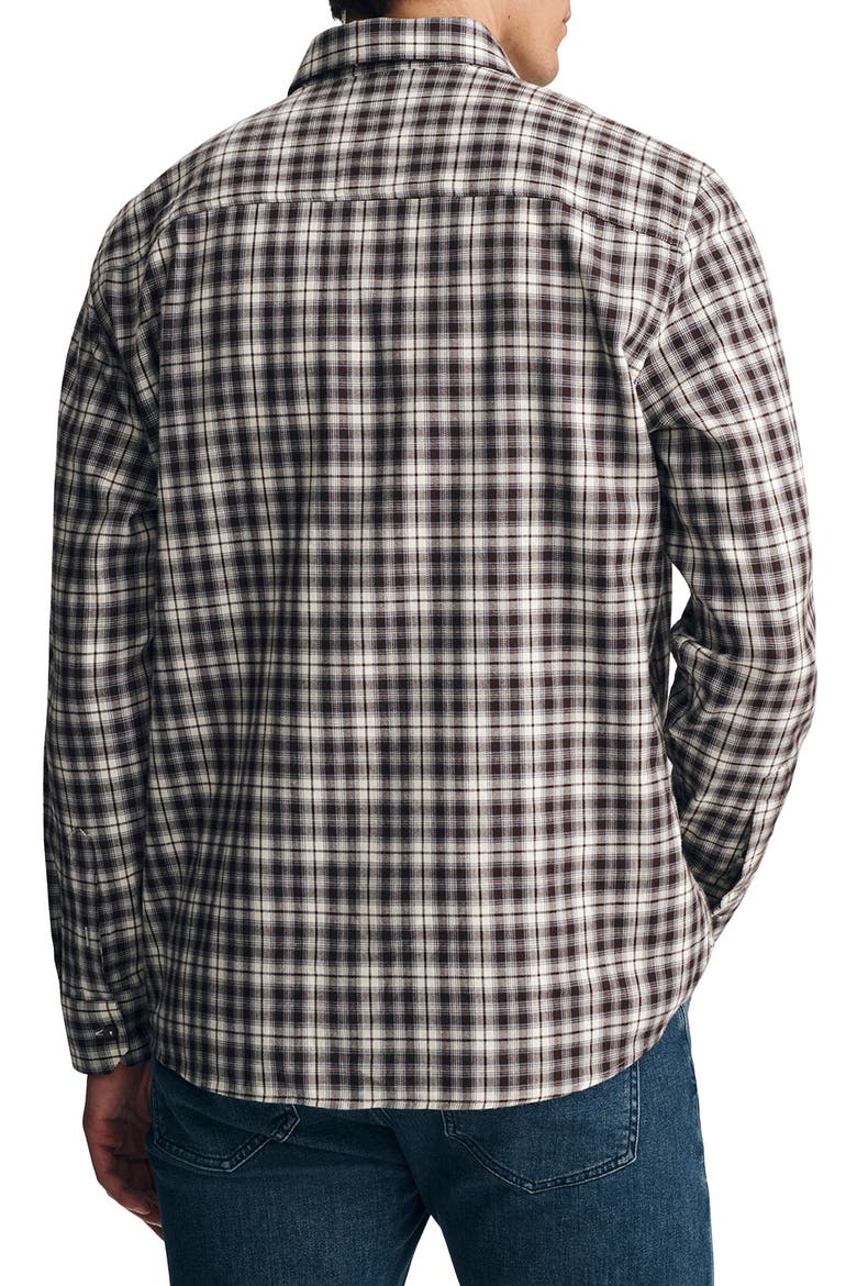 Check Long Sleeve Button Up Shirt, Alternate, color, BROWN