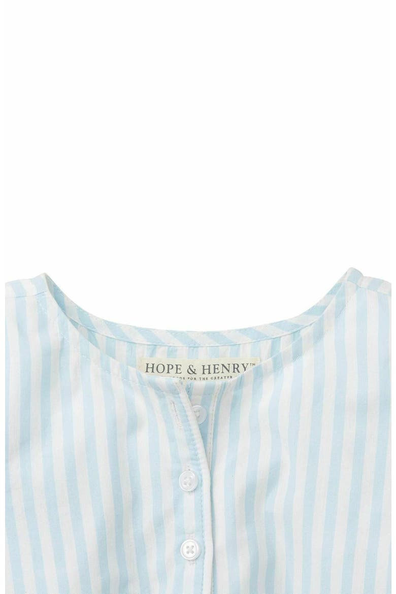 Girls' Peasant Top With Embroidery, Kids, Alternate, color, White and Blue Stripes