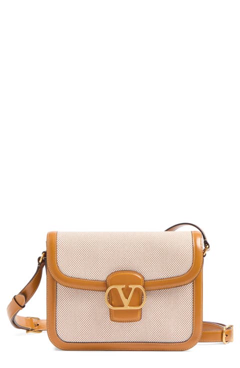 ショルダーバッグ・ポシェット Valentino Garavani Crossbody Bags Women Leather Beige/Ivory Valentino Garavani Small Rockstud Leather Crossbody Bag